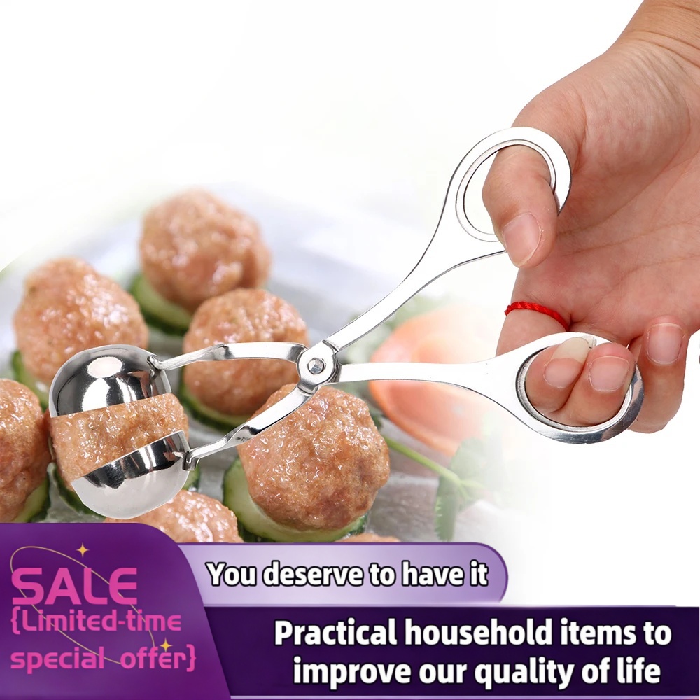 Kitchen Gadgets Dumpling Maker - 1個入り DIYキッチンヘルパー ステンレス製 米肉団子 魚団子 エビ団子
