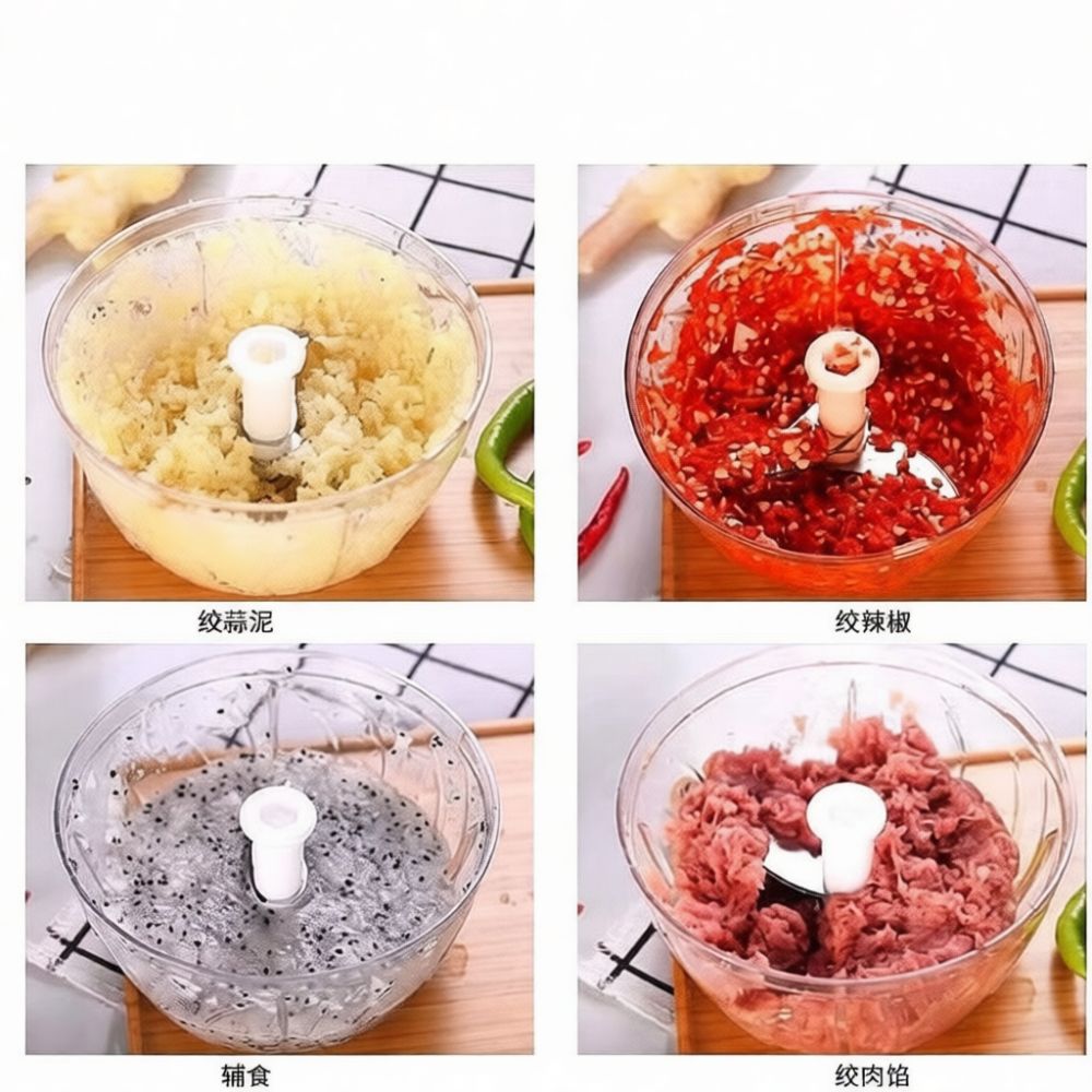 Kitchen Helper Gadgets - 手動式ニンニクチョッパー、多機能フードプロセッサー、野菜のみじん切り器、手動式キッチンツール、生姜つぶし器、携帯用