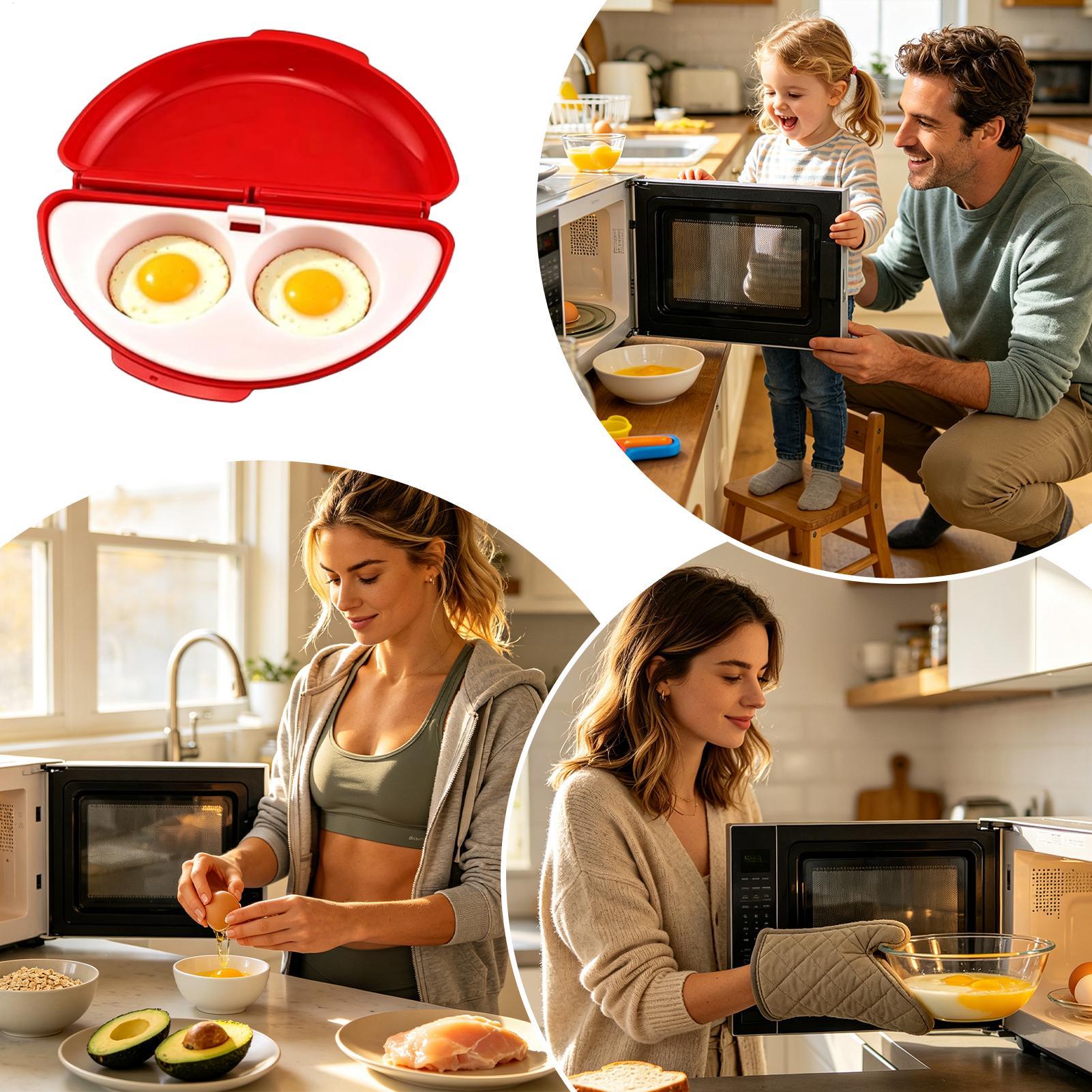 電子レンジで使えるオムレツメーカー。2つの仕切りが付いており - Kitchen Gadgets For Men のレビューと価格