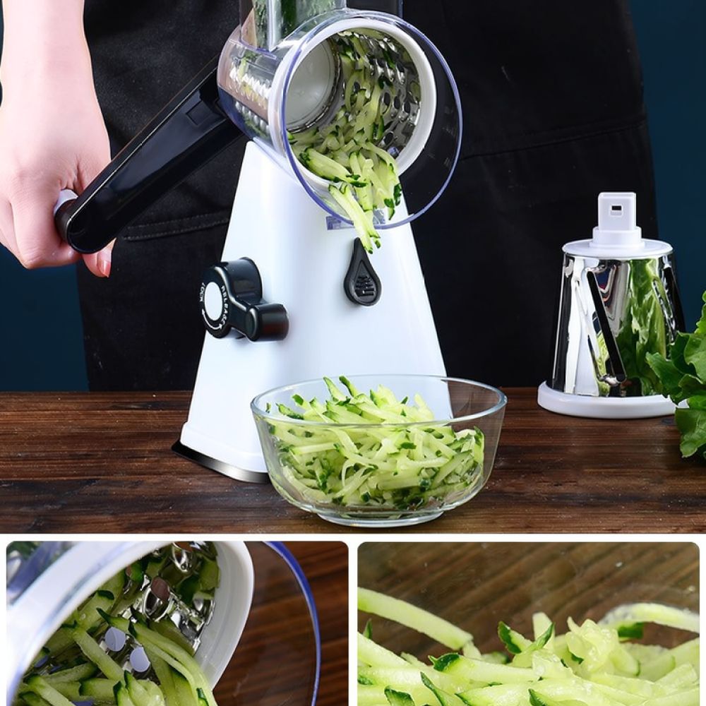 回転式フードスライサー、おろし器、野菜カッター。手動式で、サ - Kitchen Helper Gadgets のレビューと価格